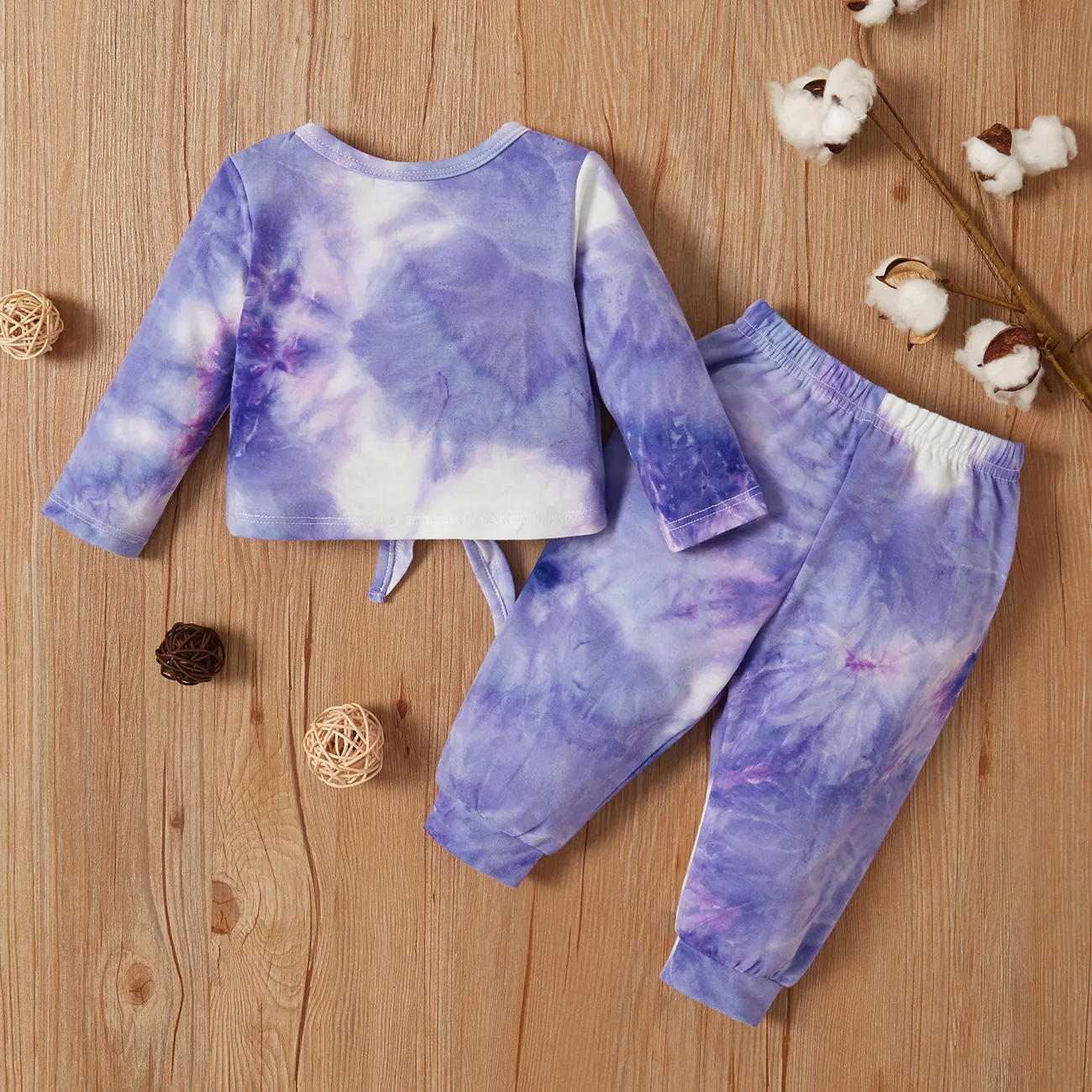 Baby Unisex Tie Dye Sets Purple big image 1