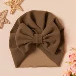 Baby Solid Bowknot Hat Coffee