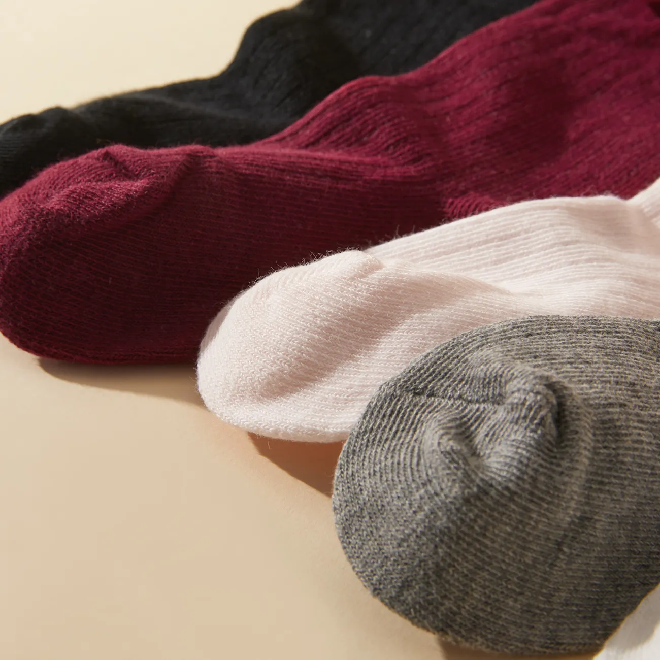 calcetines de decoración de lazo sólido dulce para bebé y niña pequeña Gris claro big image 1