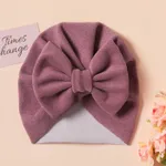 Baby Solid Bowknot Hat Purple