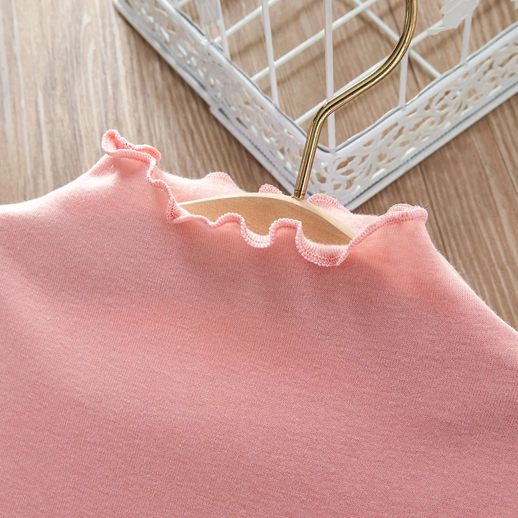 Baby / Toddler Solid Long-sleeve Casual Tee Pink big image 1