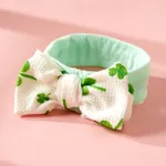 Baby Pretty Heart Print Bowknot Headband Mint Green