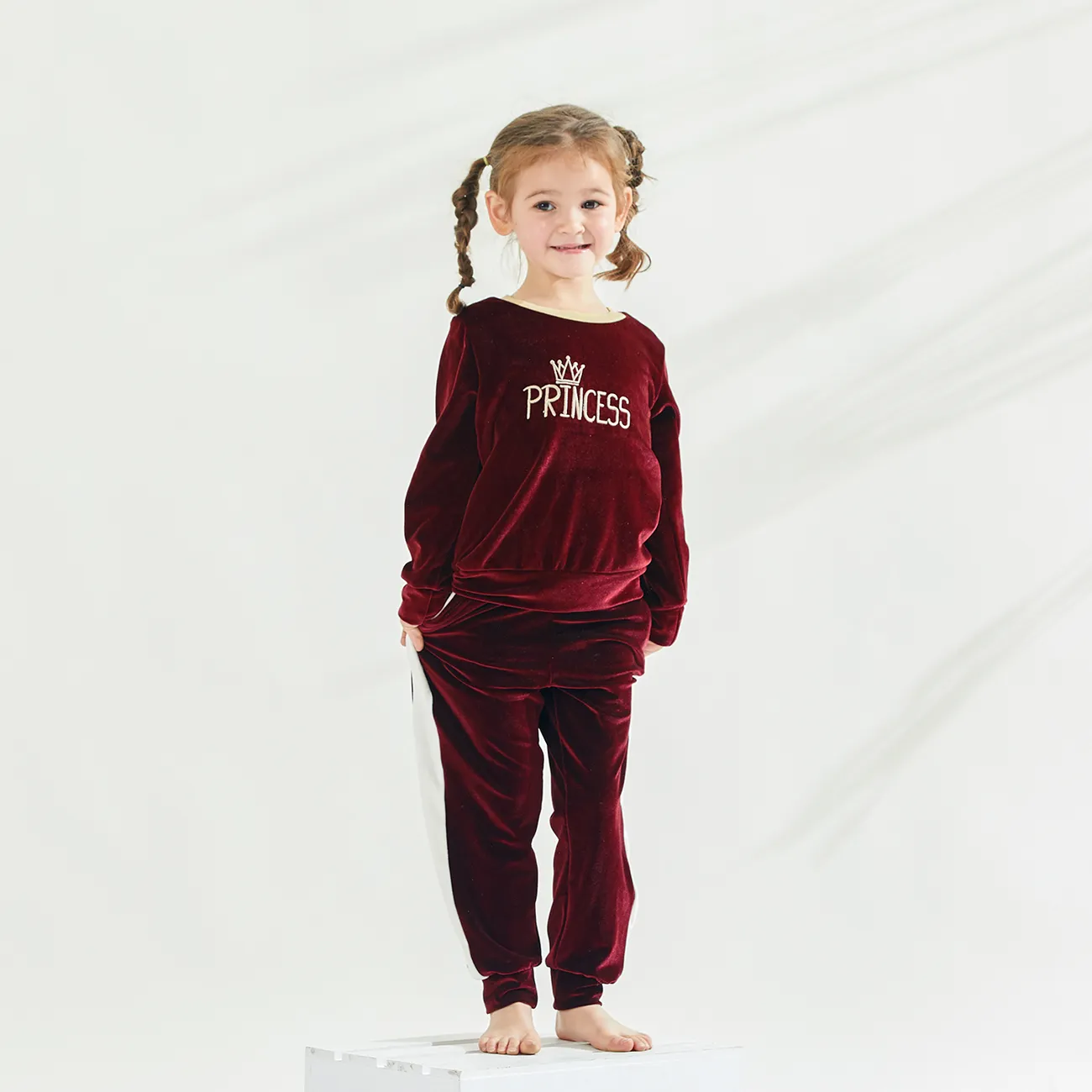 2 Stück Kleinkinder Mädchen Basics Sweatshirt-Sets tief magenta big image 1