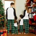 Christmas Letter Contrast Top and Plaid Pants Family Matching Pajamas Sets (Flame Resistant)  image 3