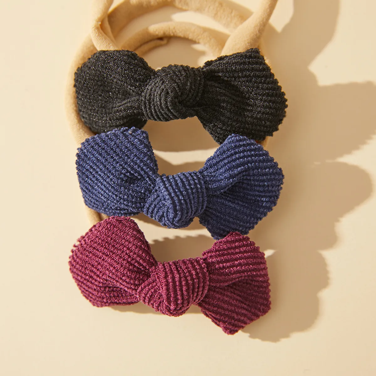Pretty Bowknot Solid Hairband for Girls Black big image 1