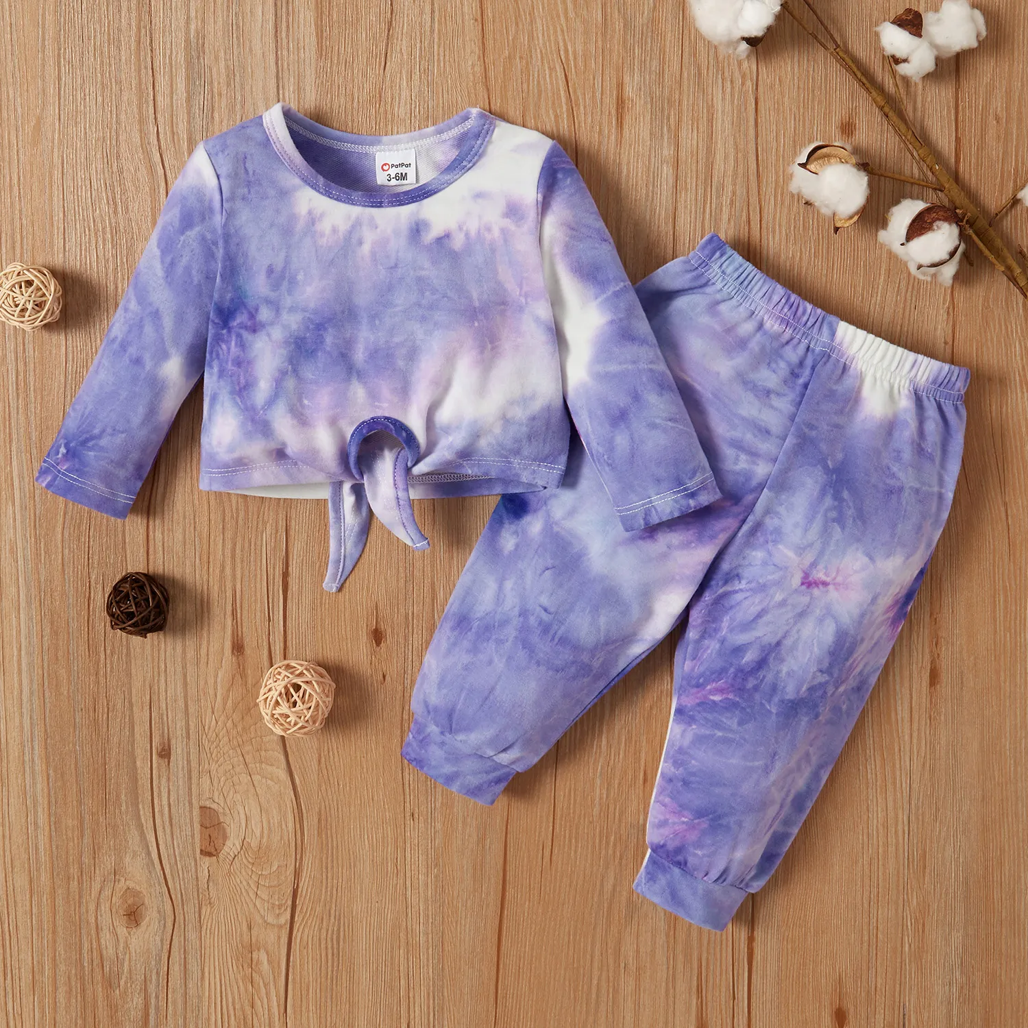 Baby Unisex Tie Dye Sets Purple