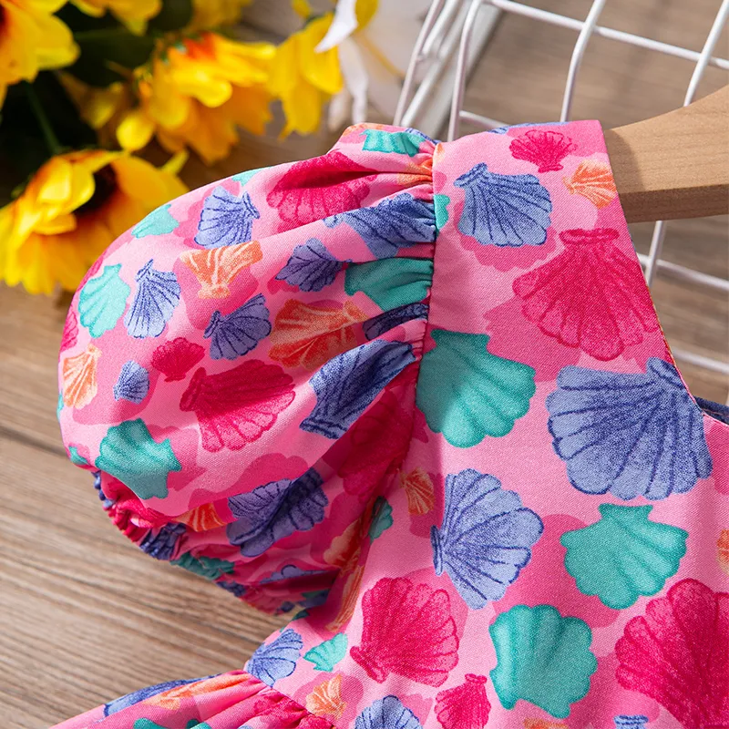 Baby Girl Allover Floral Print Puff Sleeve Dress   image 2