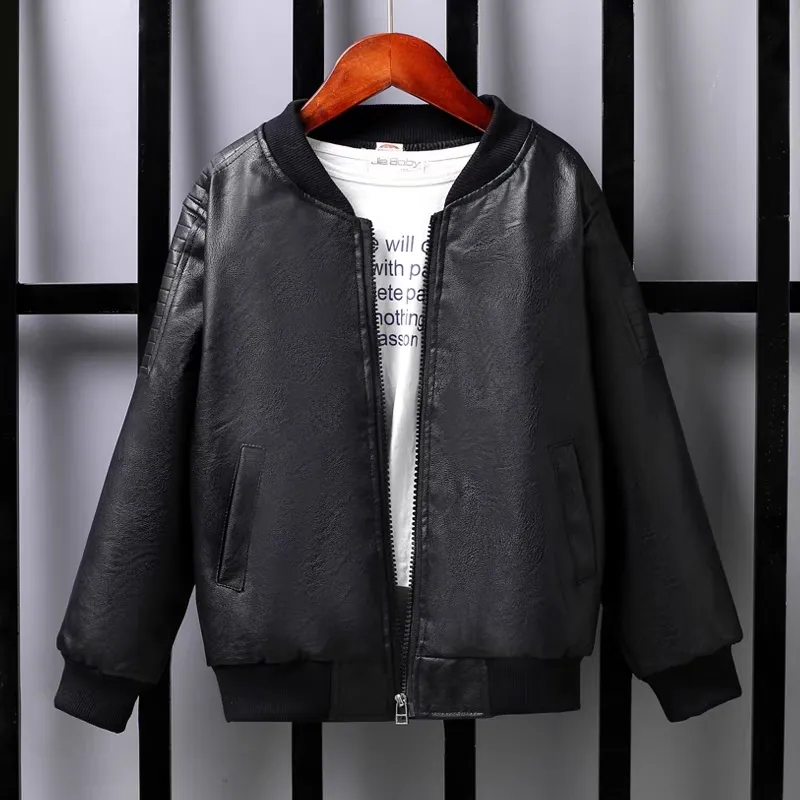 Kid Boy Avant-garde Solid Color Thick Jacket Black big image 1