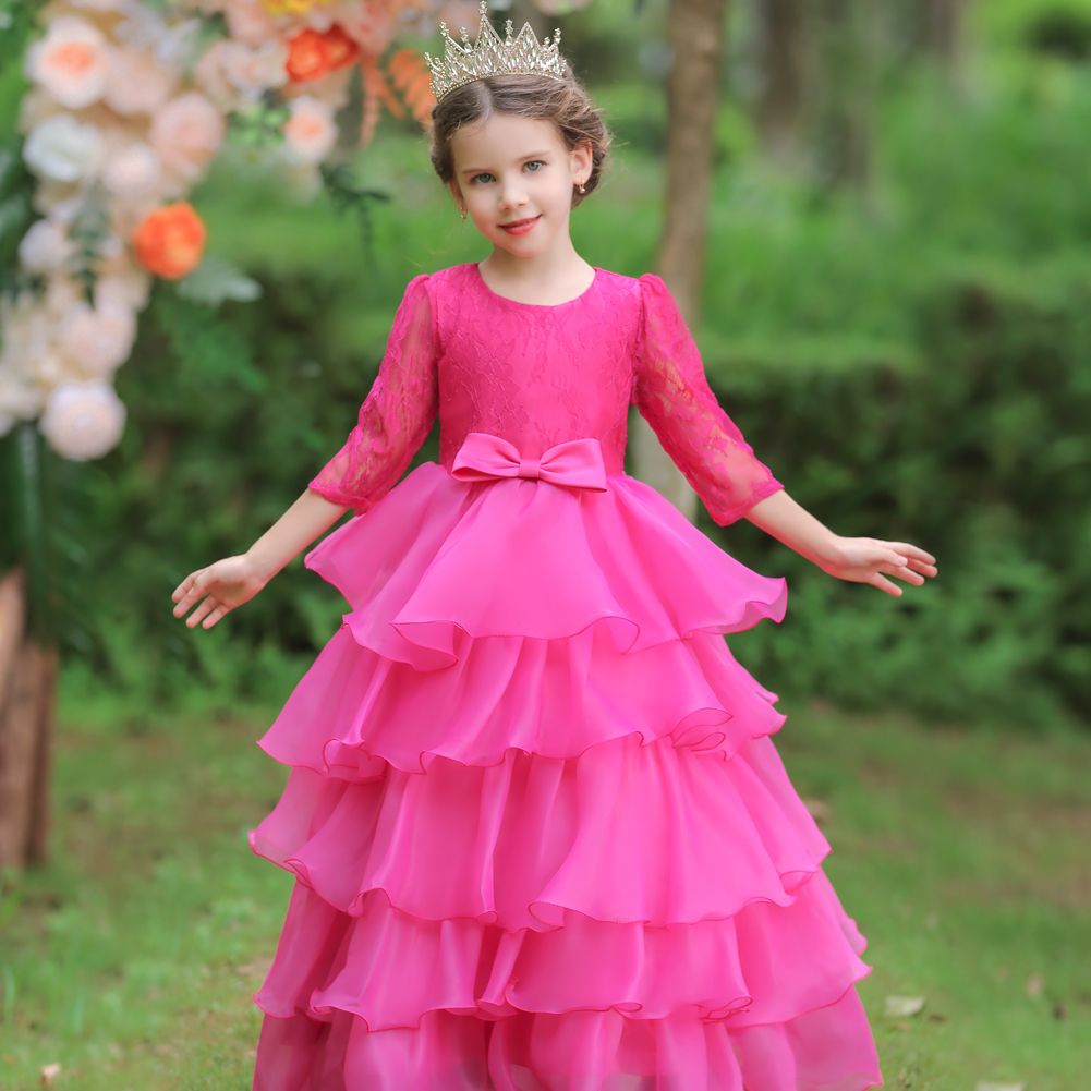 

Girl's Sweet Ruffle Edge Costume Dress
