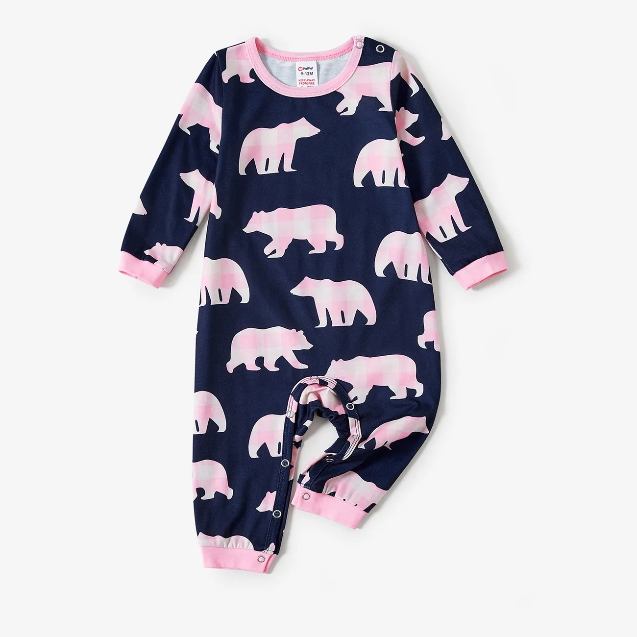 Christmas Family Matching Bear Print Long-sleeve Pajamas Sets(Flame resistant)  big image 1