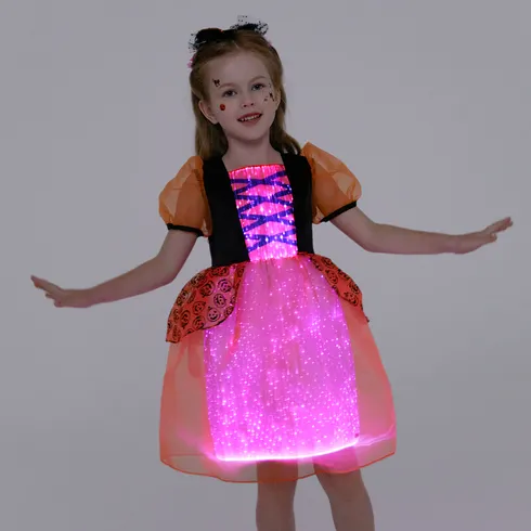 Go-Glow Halloween Illuminating Pumpkin Dress with Light Up Skirt Including Controller (Built-In Battery) Orange big image 6