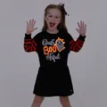 Go-Glow Illuminating Sweatshirt Dress with Light Up Print and Letters Including Controller (Built-In Battery) Black image 5