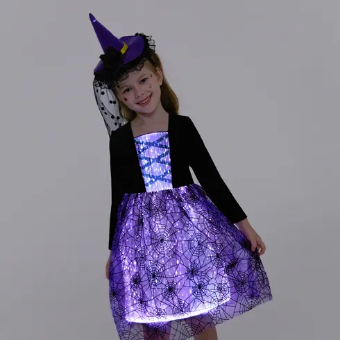 Go-Glow Illuminating Dark Dress with Light Up 3D Print Skirt Including Controller (Built-In Battery) Purple big image 6