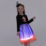 Go-Glow Illuminating Kid Unicorn Dress with Light Up Skirt Including Controller (Built-In Battery) Black image 4