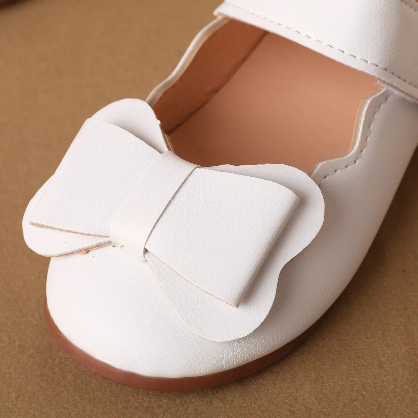  Toddler and Kids Bow Decor Solid Color Velcro Shoes  image 6