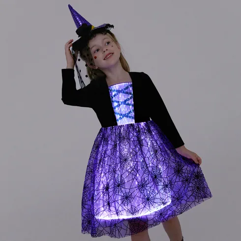 Go-Glow Illuminating Dark Dress with Light Up 3D Print Skirt Including Controller (Built-In Battery) Purple big image 4