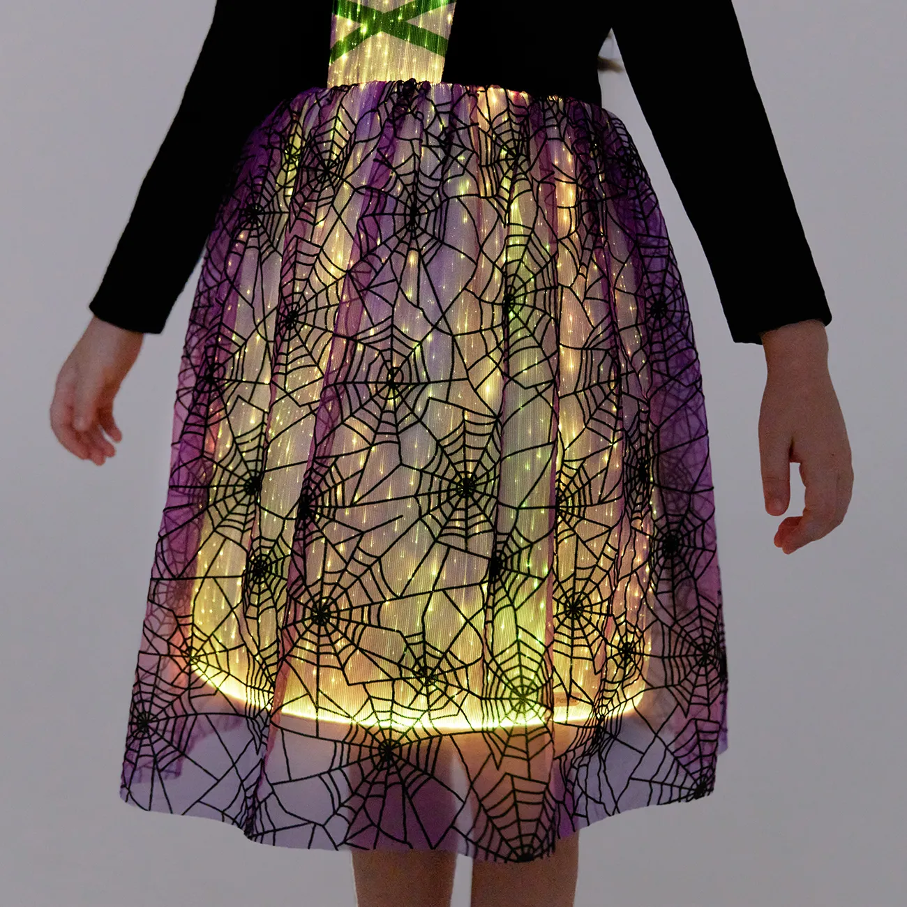 Robe sombre éclairante avec jupe d’impression 3D lumineuse avec contrôleur (batterie intégrée) Violet big image 1