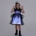 Go-Glow Wednesday Look Illuminating Black Dress with Light Up Layered Tulle Skirt Including Controller (Built-In Battery) Black image 5