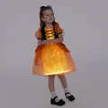 Go-Glow Halloween Illuminating Pumpkin Dress with Light Up Skirt Including Controller (Built-In Battery) Orange image 5