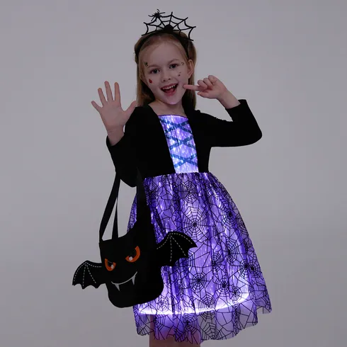 Go-Glow Illuminating Dark Dress with Light Up 3D Print Skirt Including Controller (Built-In Battery) Purple big image 7