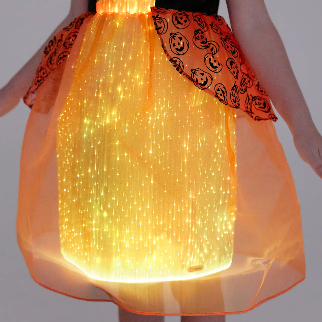 Go-Glow Halloween Vestido de calabaza iluminadora con falda iluminada que incluye controlador (batería incorporada) Naranja big image 1