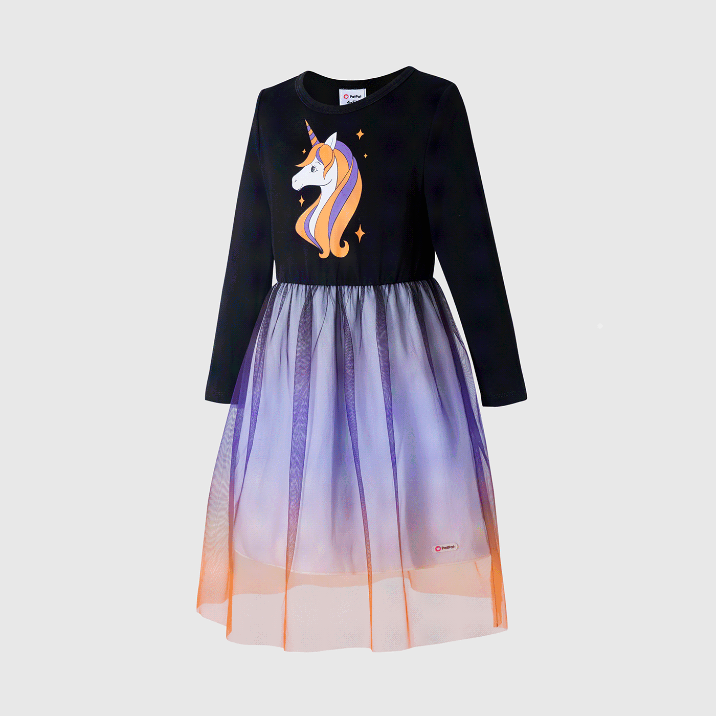 Go-Glow Illuminating Kid Unicorn Dress with Light Up Skirt Including Controller (Built-In Battery) Black image 3