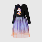 Go-Glow Illuminating Kid Unicorn Dress with Light Up Skirt Including Controller (Built-In Battery) Black image 3
