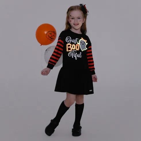 Go-Glow Illuminating Sweatshirt Dress with Light Up Print and Letters Including Controller (Built-In Battery) Black big image 7
