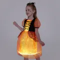 Go-Glow Halloween Illuminating Pumpkin Dress with Light Up Skirt Including Controller (Built-In Battery) Orange image 1