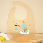 Wasserdichtes Silikon-Babylätzchen - verhindert Flecken und Verschüttungen während der Mahlzeiten Aprikose