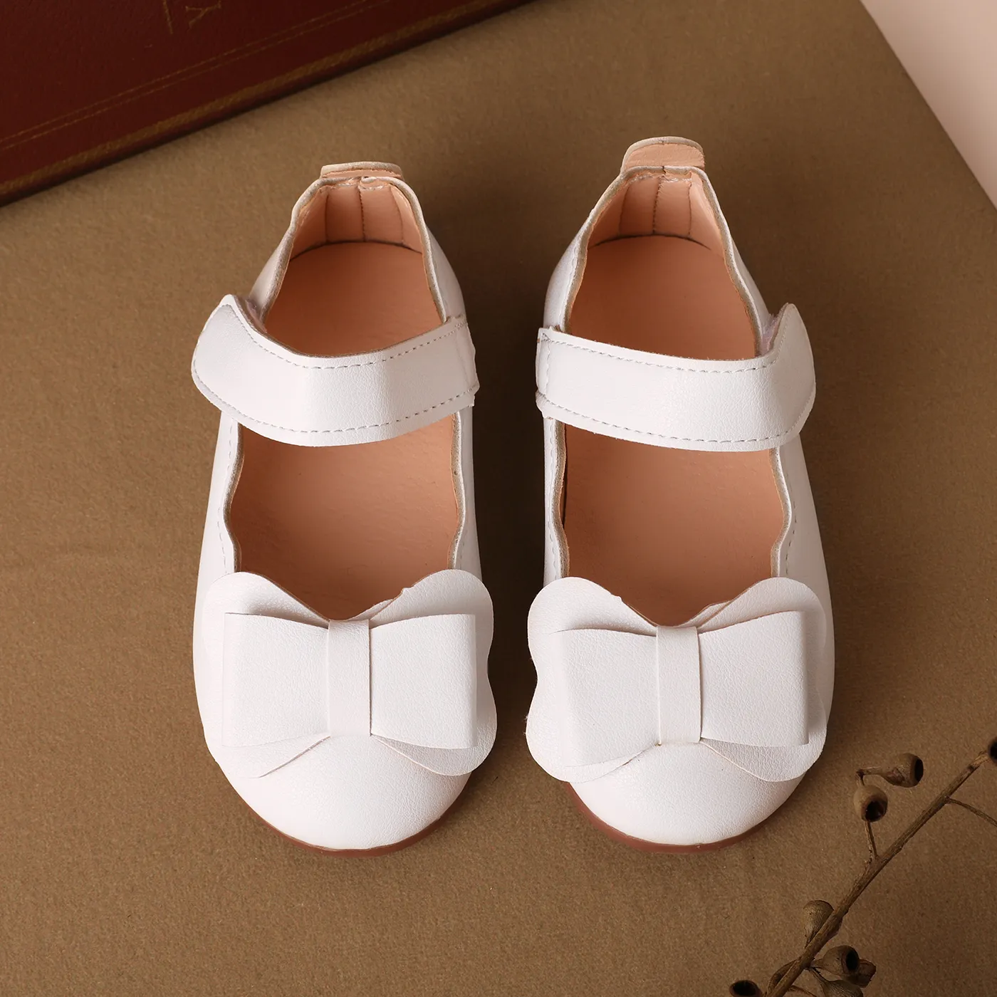  Toddler and Kids Bow Decor Solid Color Velcro Shoes  big image 1