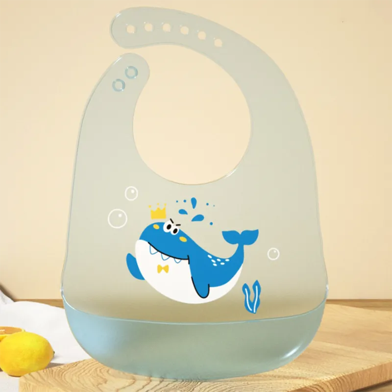 Waterproof Silicone Baby Bib - Preventing Stains and Spills during Mealtime Blue
