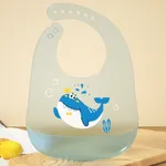 Wasserdichtes Silikon-Babylätzchen - verhindert Flecken und Verschüttungen während der Mahlzeiten blau