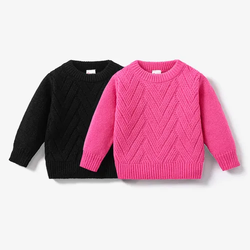 Kid Boy / Girl Textur Design Einfarbiger Pullover 