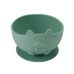 Cute Cartoon Cat Baby Bowl with Suction Cup Green