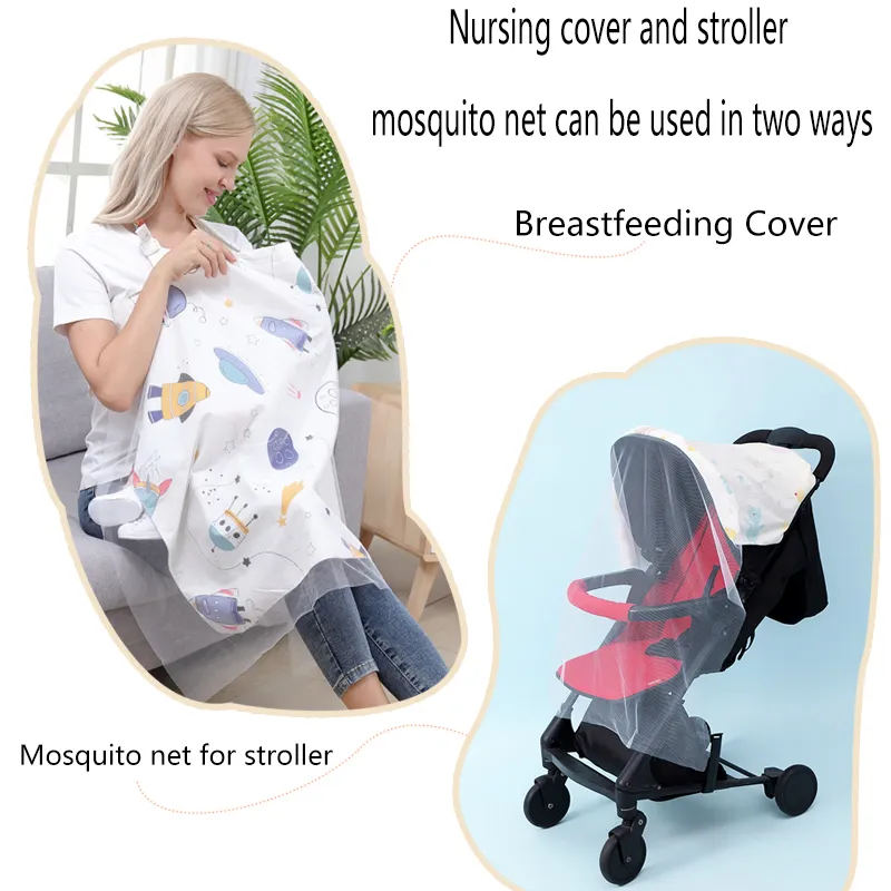 Cotton Nursing Cover - Multi-Functional Breastfeeding Scarf for Outdoor 