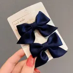 2-piece Solid Bowknot Hairband for Girls Dark Blue