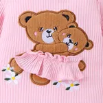 3PCS Baby Girl Hyper-Tactile Bear Pattern Sweet Set Pink image 5