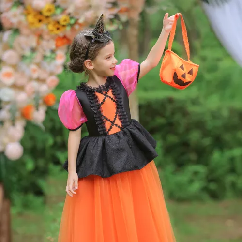 Girls'  Childlike Solid Tuxedo Halloween Lace Costume  Dress 