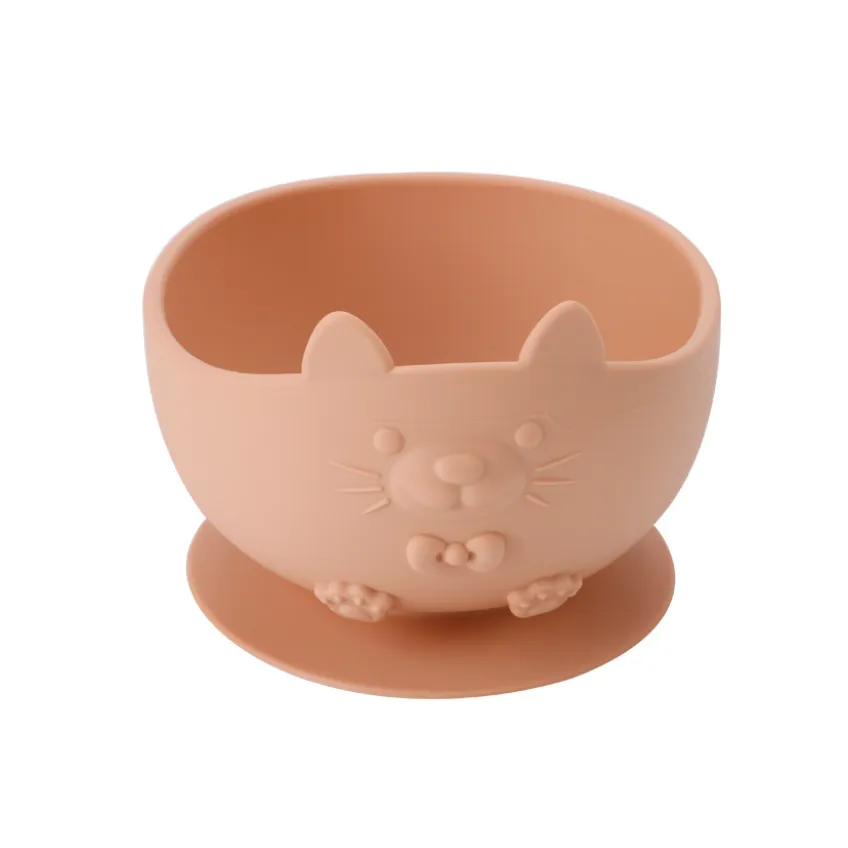 Cute Cartoon Cat Baby Bowl with Suction Cup  big image 1