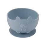 Cute Cartoon Cat Baby Bowl with Suction Cup Bluish Grey