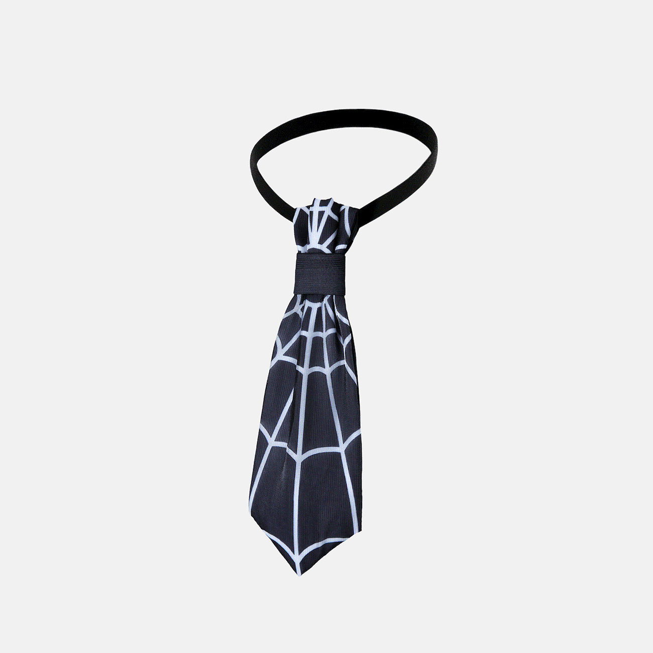 Go-Glow Halloween Light Up corbata con patrón de telaraña que incluye controlador (batería incorporada) Negro big image 1