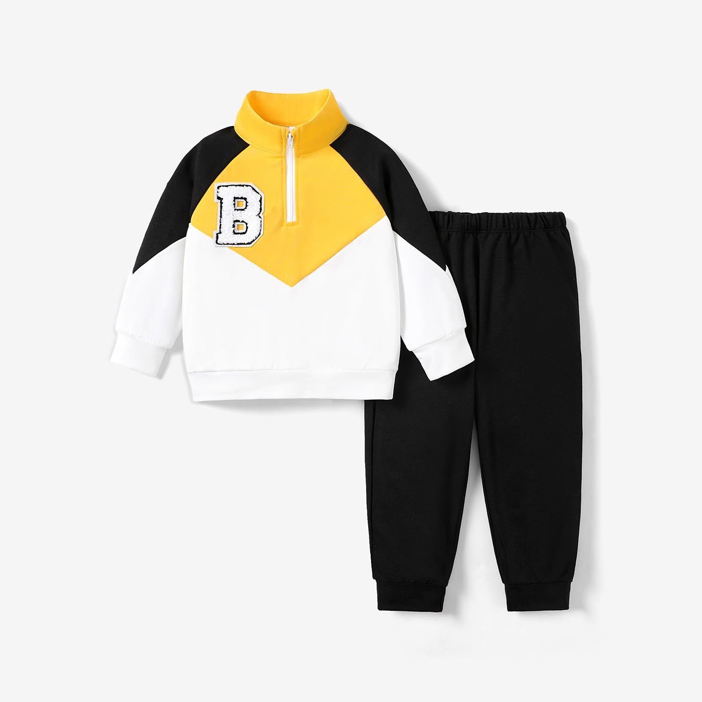 

2pcs Toddler Boy Casual Letter Pattern Stitching Set