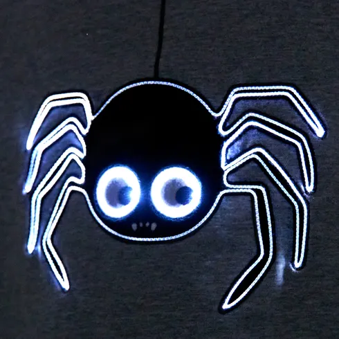 Go-Glow Illuminating Sweatshirt with Light Up Spider Including Controller (Built-In Battery) WARMGREY big image 7