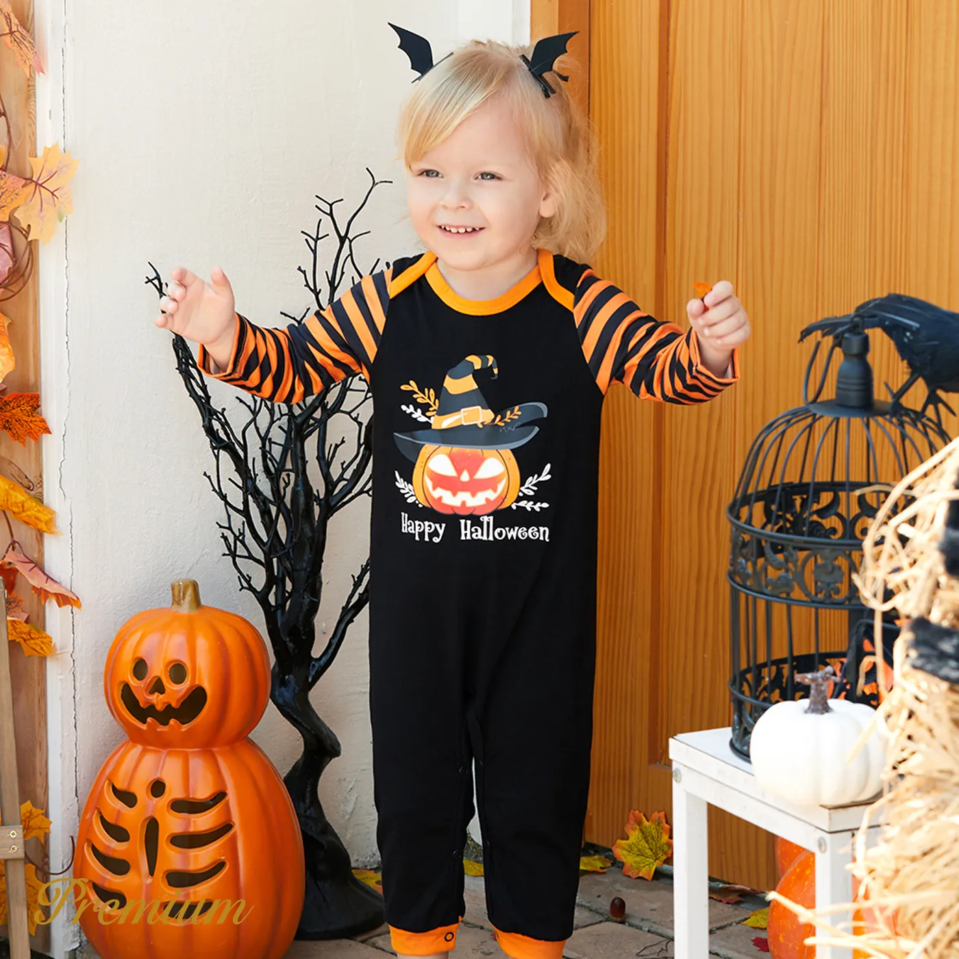 Baby Girl/Boy Halloween Childlike Jumpsuit Black image 2