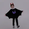 Go-Glow Halloween Illuminating Black Cape with Light Up Demon Face Including Controller (Built-In Battery) BlackandWhite image 4