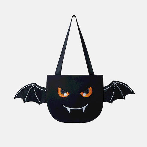 Go-Glow Halloween Light Up Handbag Bat Pattern with Wings Including Controller (Built-In Battery) Black big image 3