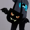 Go-Glow Halloween Light Up Handbag Bat Pattern with Wings Including Controller (Built-In Battery) Black image 2