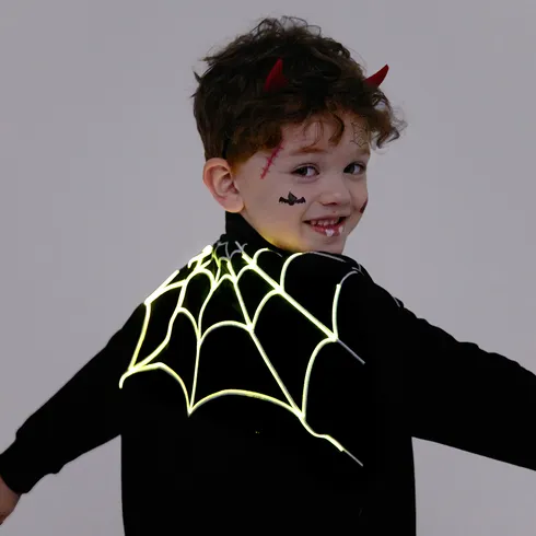 Go-Glow Illuminating Jacket with Light Up Embroidered Spider Web Including Controller (Built-In Battery) Black big image 4