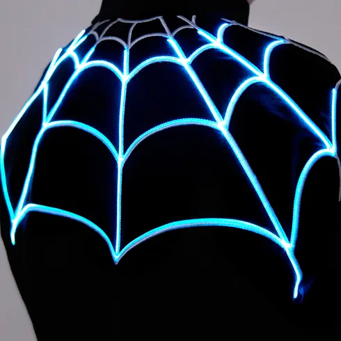 Go-Glow Illuminating Jacket with Light Up Embroidered Spider Web Including Controller (Built-In Battery) Black big image 9